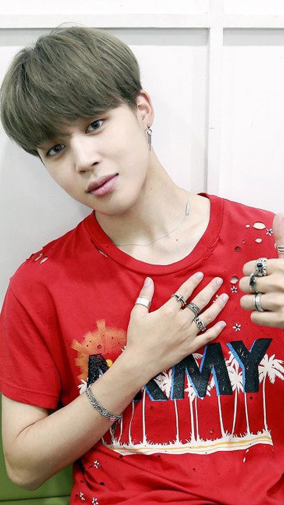 Red "Army" T-Shirt | Jimin - BTS | K-Fashion at Fashionchingu