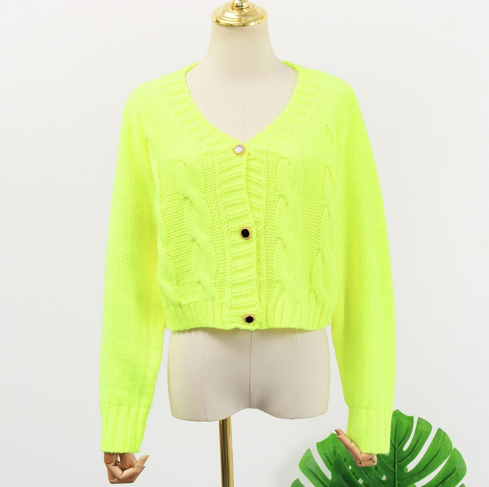 cropped neon sweater