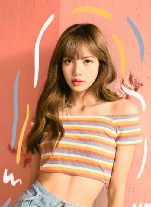 Multicolored Off-Shoulder Fit Crop Top | Lisa – BlackPink