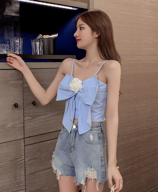 Blue Ribbon Sling Top | Jennie - BlackPink | K-Fashion at Fashionchingu
