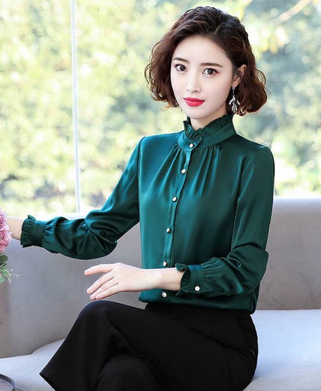 Green Ruffled Collar Blouse  Seo Dan - Crash Landing On You - Fashion  Chingu