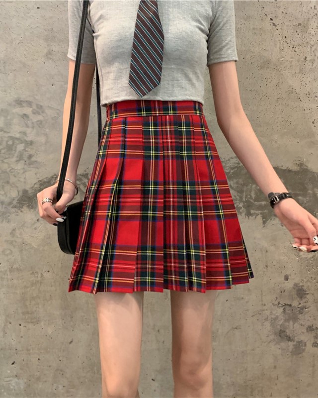 Brown Plaid Mini Skirt | Nayeon - Twice S