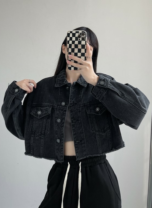 Black Cropped Denim Jacket | Jennie - BlackPink