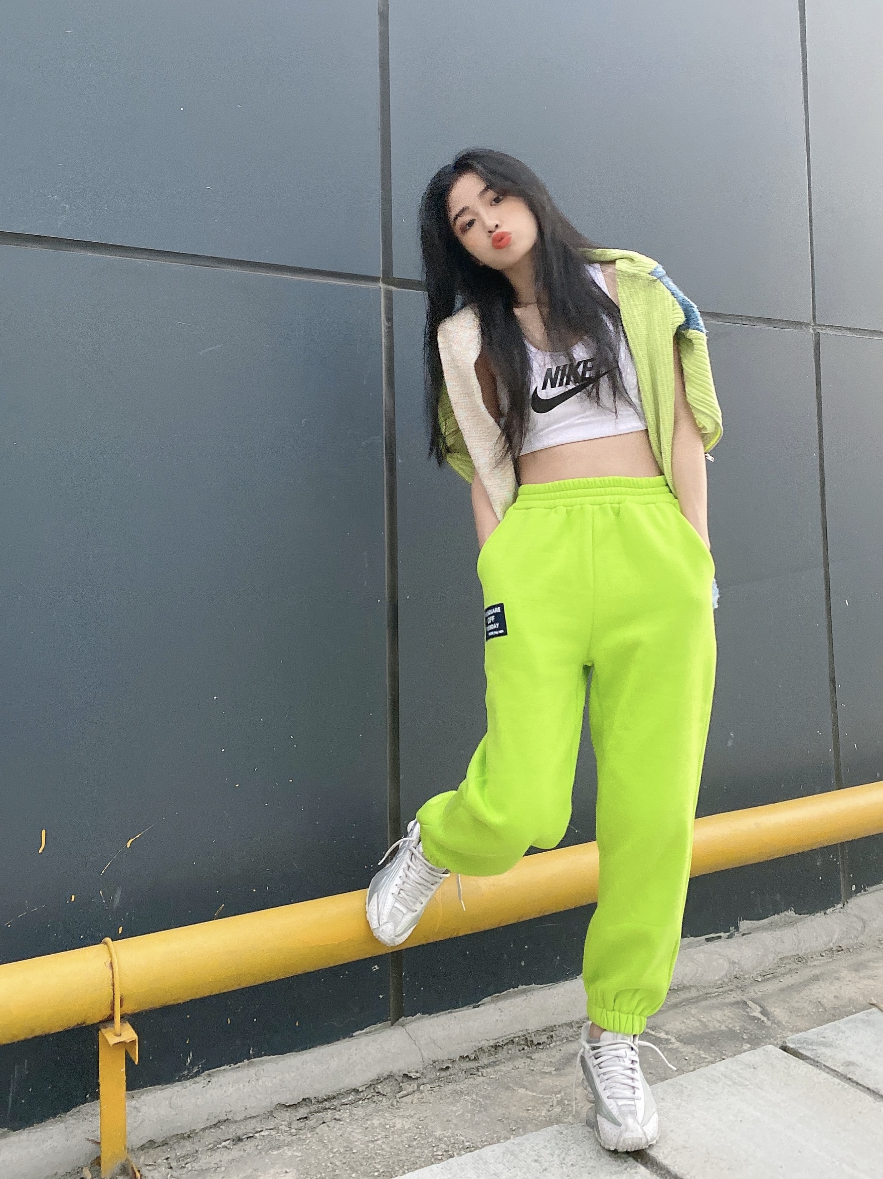 Neon Green Jogger Pants  Mark - NCT - Fashion Chingu