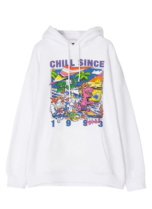 White Chill Since 1993 Pink T-Rex Hoodie | Lisa – Blackpink