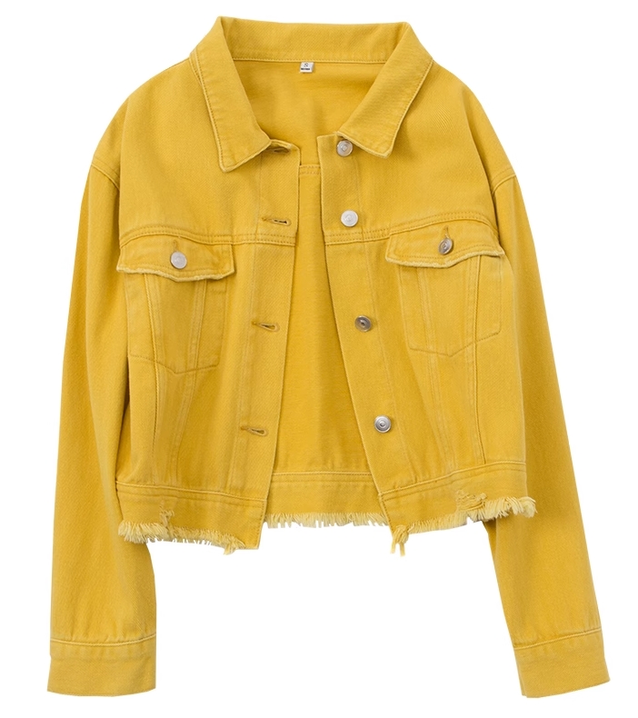 Yellow Raw Edge Denim Jacket