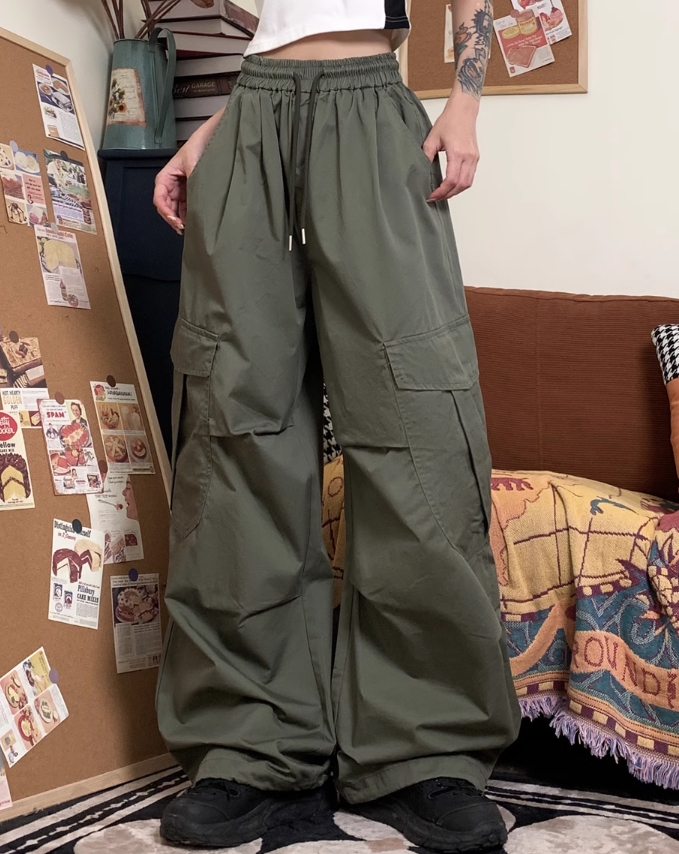 Green Side Pocket Oversized Pants  Jeongin - Stray Kids - Fashion Chingu