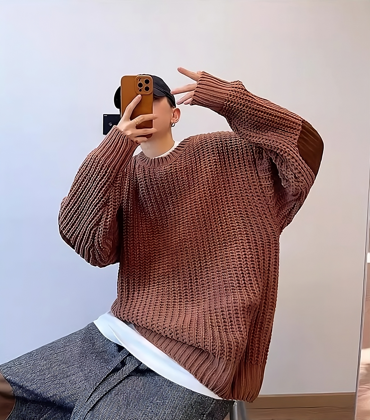 https://www.fashionchingu.com/wp-content/uploads/2023/12/Brown-Knitted-Oversized-Sweater-San-ATEEZ-4.jpeg