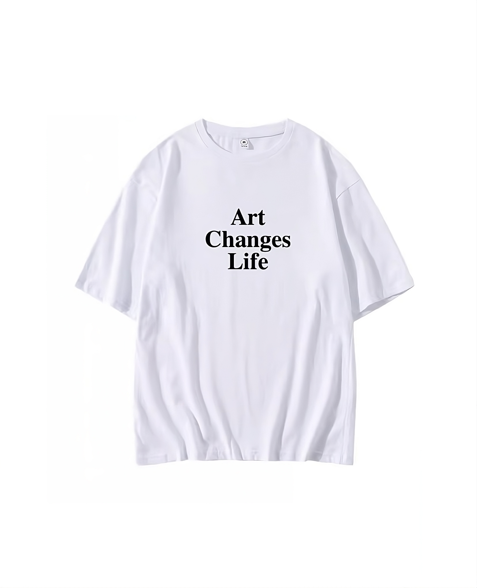 White “Art Changes Life” Print T-Shirt
