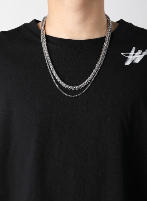 Sliver Double Layer Chain Necklace | Jungkook – BTS