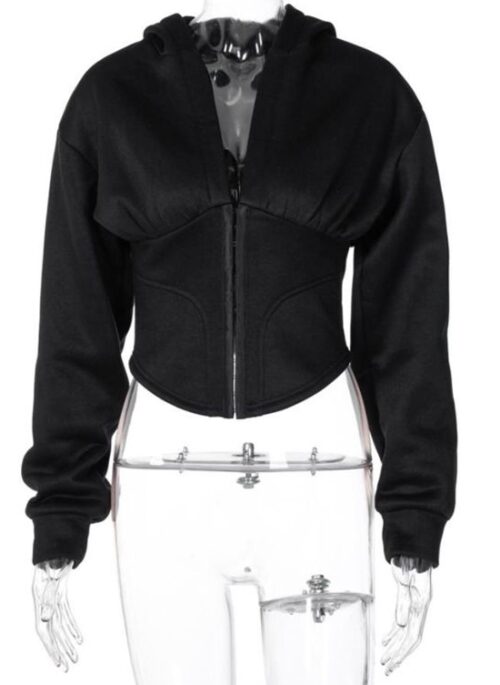 Black Hooded Corset Jacket | Giselle – Aespa
