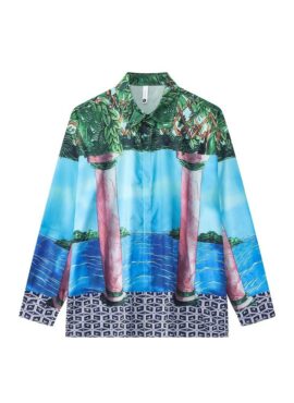 Blue Landscape Print Long Sleeve Shirt | Ten – NCT