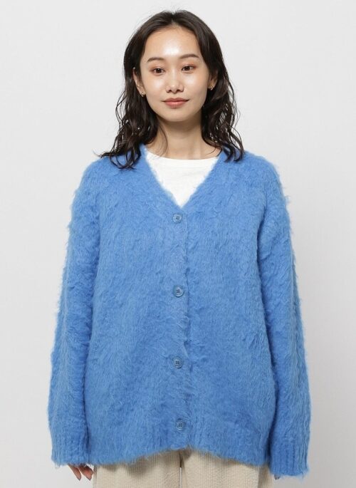 Blue Loose Fur-Look Cardigan | Jimin - BTS