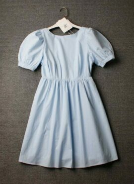 Blue Puff Sleeve A-Line Dress | Sihyeon – Everglow