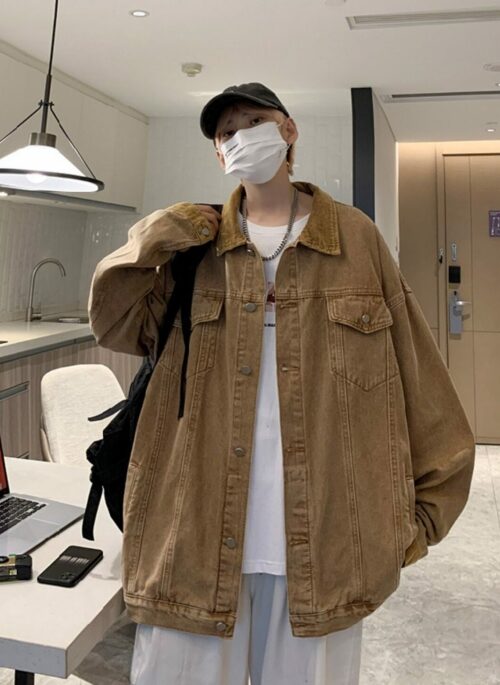Brown Button-Up Denim Jacket | RM – BTS