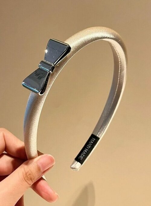 Grey Metallic Center Bow Headband | Yujin – IVE