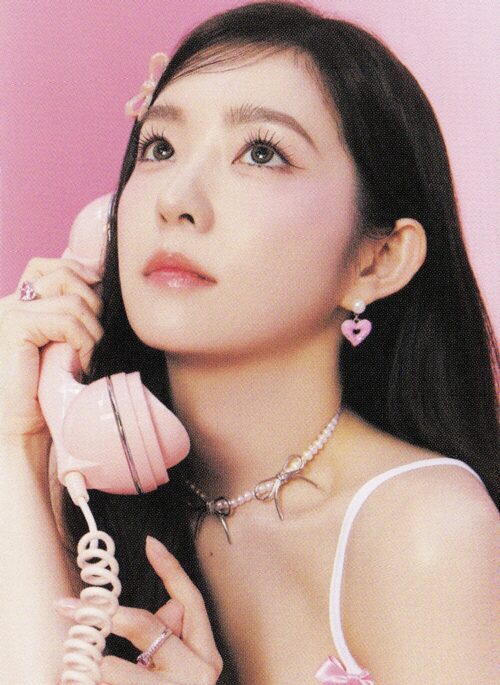 Pink Heart Dangling Earrings | Irene - Red Velvet