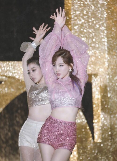 Pink Sparkly Sequins Mini Short | Nayeon - Twice