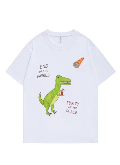 White 'End Of The World' Dinosaur T-Shirt | Nayeon - Twice