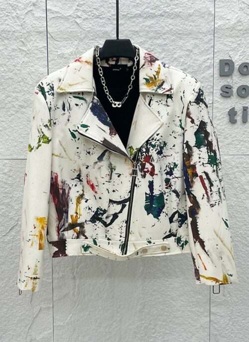 White Mulitcolored Graffiti Print Jacket | Jimin - BTS