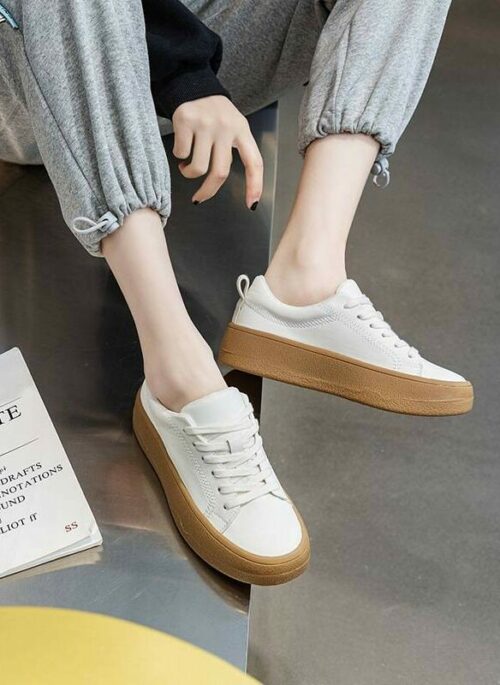 White Sneakers With Brown Sole | Jin – BTS