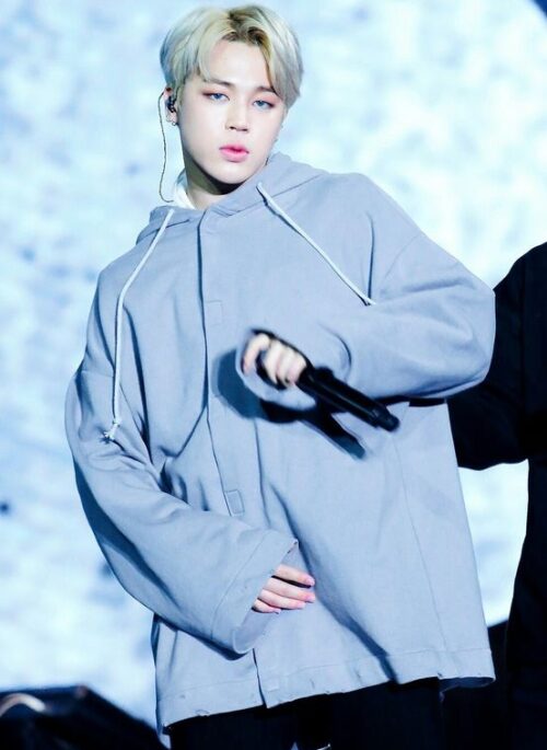 Blue Loose Fitting Shirt with Hood | Jimin - BTS