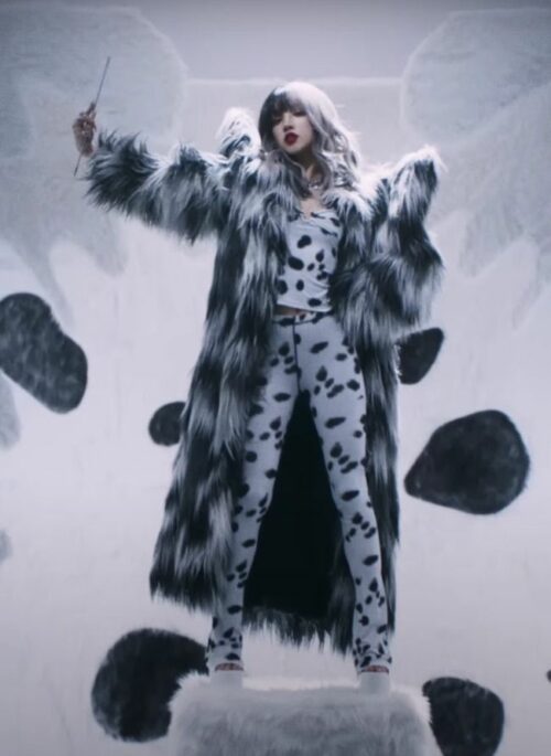 Black And White Faux Fur Winter Coat | Yuqi - (G)I-DLE