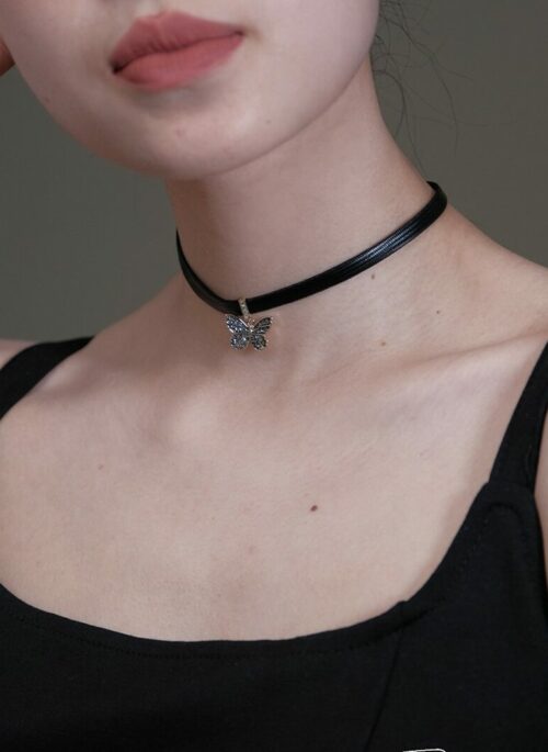 Black Butterfly Pendant Choker Necklace | SuA - Dreamcatcher