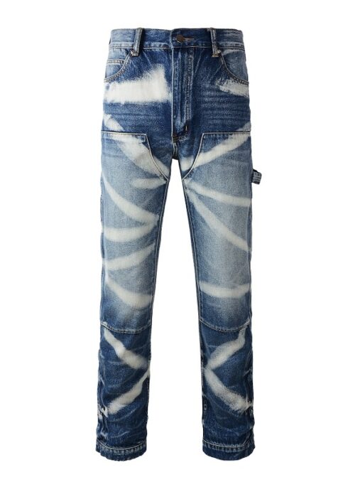 Blue Tie-Dye Patterned Denim Jeans | Jake - Enhypen