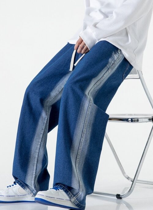 Blue Two-Tone Drawstring Jeans | Hongjoong – ATEEZ