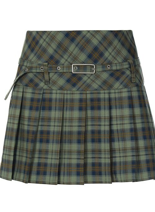 Green Plaid Pleated Skirt | Handong - Dreamcatcher