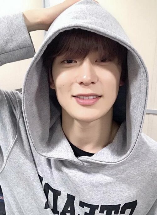 Grey 'Steady' Printed Hoodie | Jaehyun - NCT