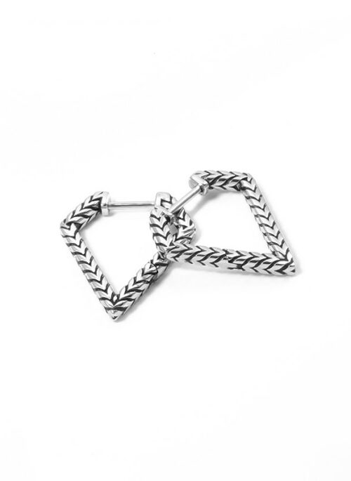 Silver Triangle Hoop Earrings | Jimin - BTS