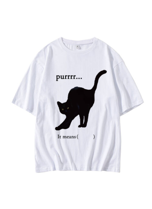 White 'Cat Purrr' T-Shirt | Jaemin - NCT