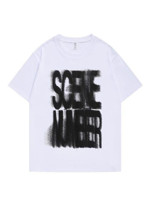 White “Scene Number” Graphic Print T-Shirt | Mark - NCT