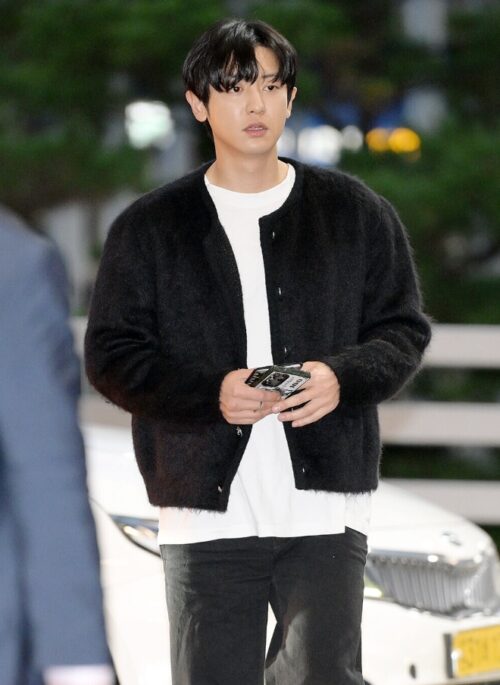 Black Mohair V-Neck Cardigan | Chanyeol - EXO