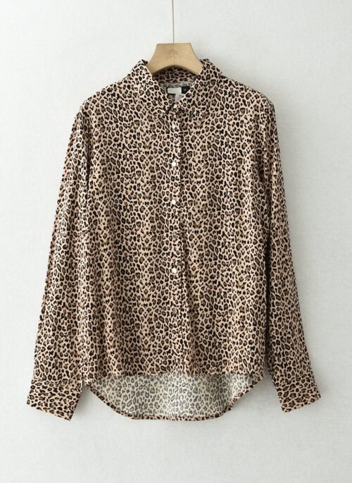 Brown Micro Leopard Pattern Shirt | IM – MONSTA X