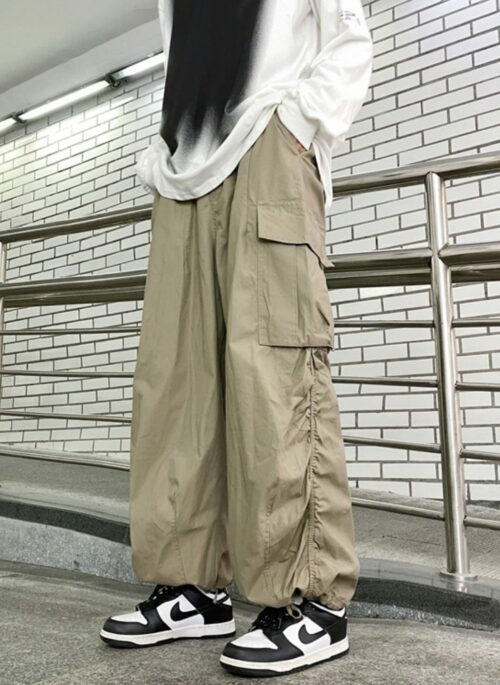 Brown Ruched Sides Cargo Pants | Jungwon - Enhypen