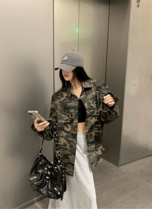 Green Camouflage Oversized Shirt | Lisa – BlackPink