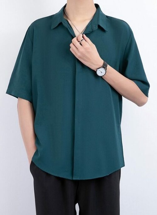 Green Short Sleeves Shirt | Chanyeol - EXO