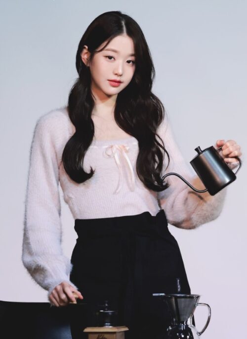 Pink Knitted Tube Top And Cardigan | Wonyoung – IVE