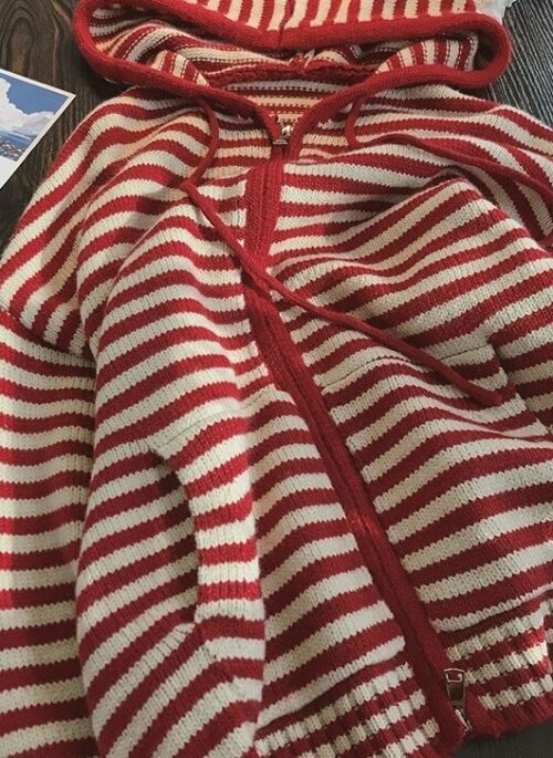 Red Stripes Hooded Jacket | Haechan - NCT