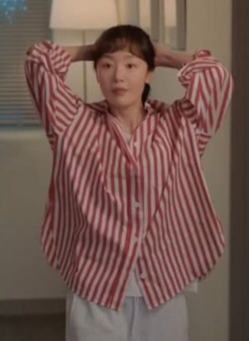 Red Stripes Long Sleeves Shirt | Go Eun Ha - My Sweet Mobster