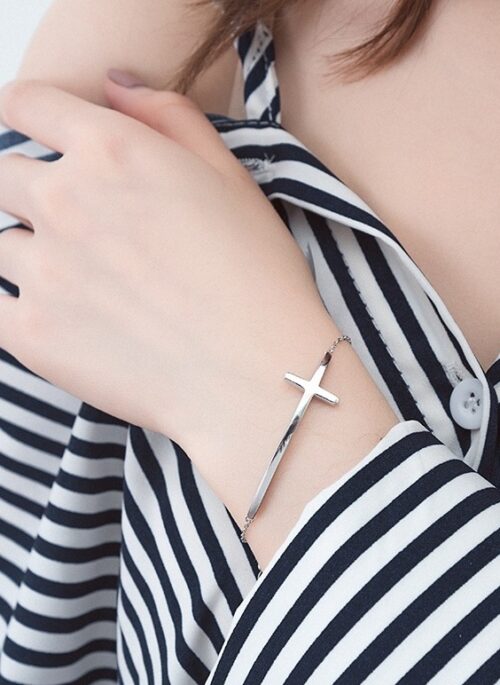 Silver Chain Cross Bracelet | Seungmin – Stray Kids