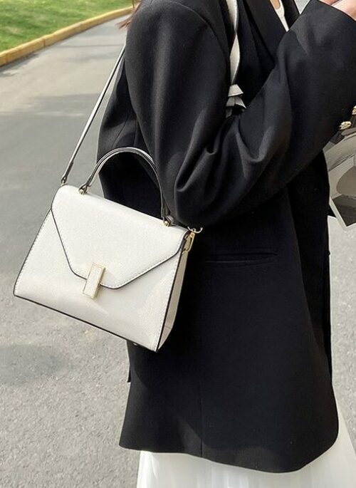 White Top Handle Shoulder Strap Bag | Lee Hong Ju - Serendipity’s Embrace