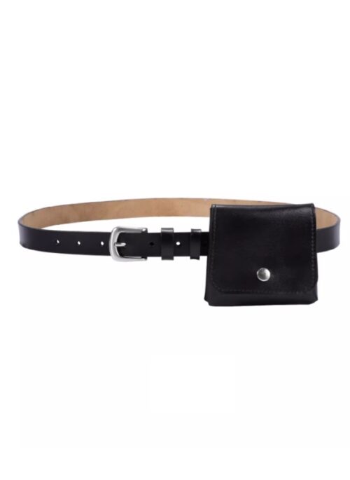 Black Faux Leather Waist Bag Belt | Baek Seok Ryu - Love Next Door