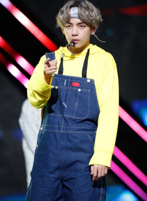 Blue Denim Front Pocket Overalls | Taehyung - BTS