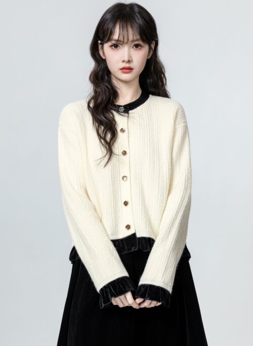 Apricot Knitted Round Neck Sweater