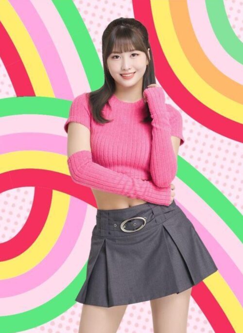 Grey Oval Buckle Skirt | Momo - TWICE