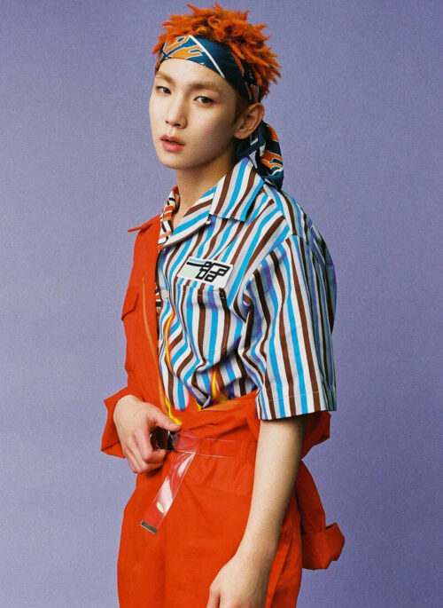 Multicolor Abstract Flame Button-Up Shirt | Key - SHINee